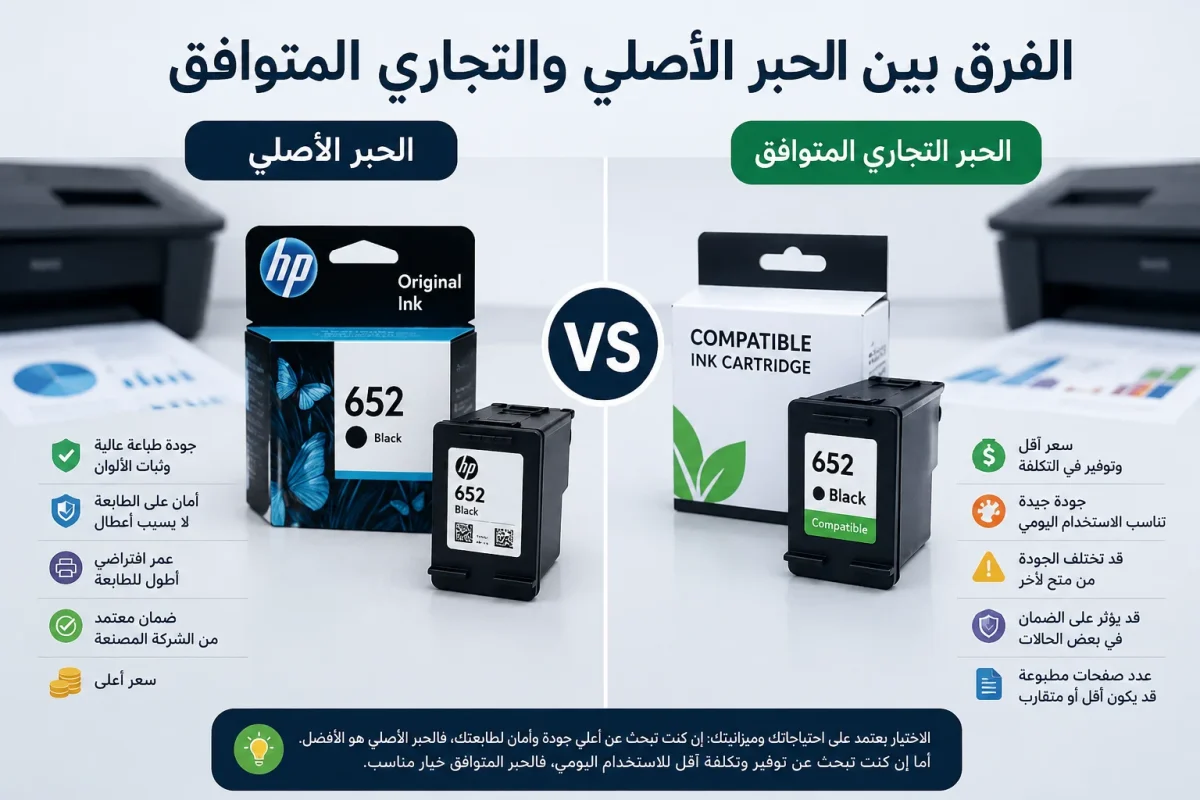 الفرق بين الحبر الاصلي والتجاري (المتوافق)